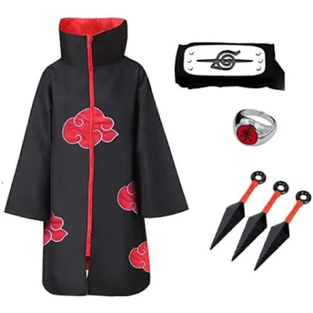 Kids Ninja Costume Set - Black and Red